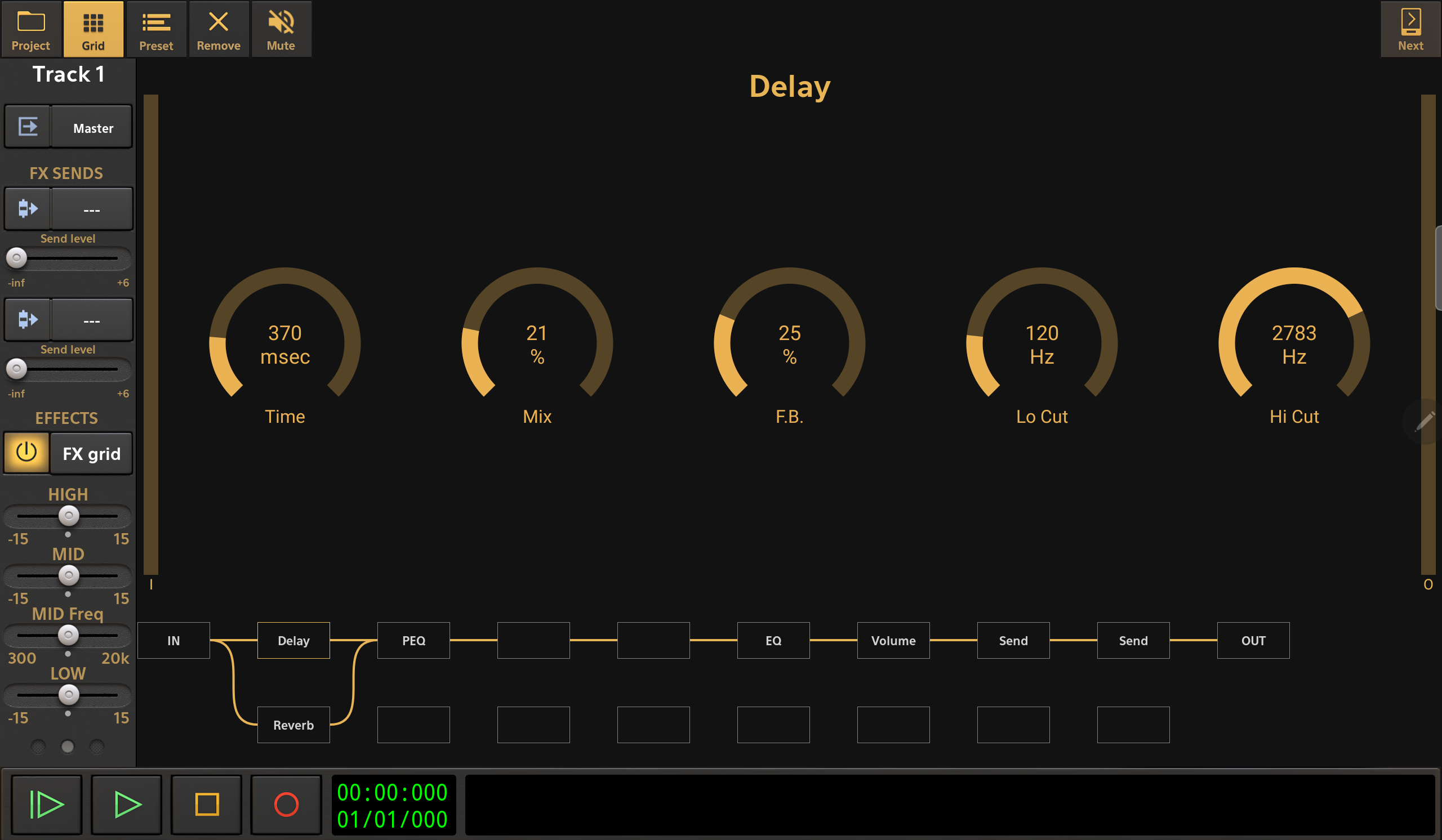 Audio Track Channel Strips
